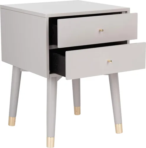 Miniatura 7 de Safavieh Home Collection Lyla Mesita de noche retro de mediados de siglo en negro y plateado Negro / Plateado