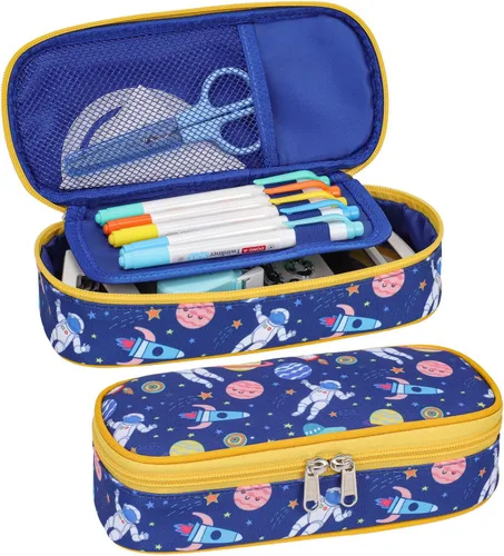 Miniatura 13 de Bagseri Pencil Case for Kids - Expandable Pencil Case for Boys Pencil Pouch Pencil Box Organizer Cute Pencil Bag for Student School, Black Football