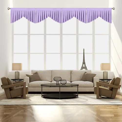 Miniatura 25 de Cenefas para Sala de Estar Amarillo Brillante Opacas con Bolsillo para Barra Cenefas para Ventanas, Paquete de 1 (Amarillo Brillante 39" An x 20" L)