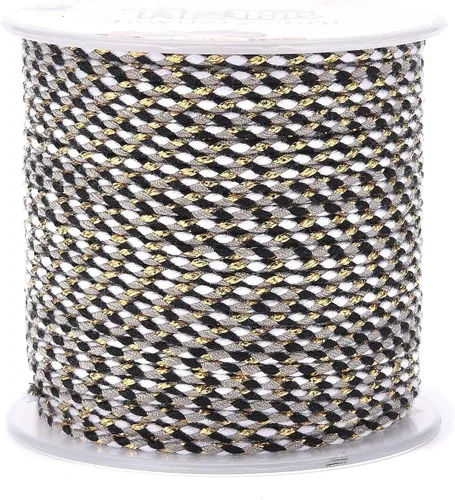 Miniatura 5 de Beadthoven - Cuerda de algodón de macramé de 21.8 yardas (0.067 in), cuerda de algodón torcido colorido para manualidades, tejer, colgar en la Morado