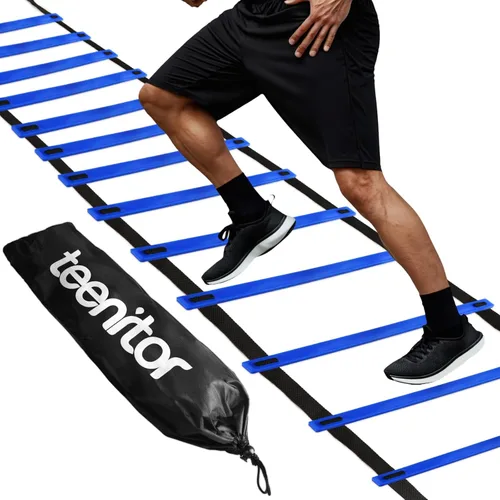 Teenitor Escalera de agilidad Escalera de velocidad para fútbol, velocidad, fútbol, fitness, entrenamiento de pies, bolsa de transporte, equipo de
