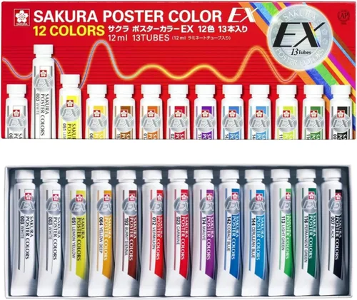 Sakura Color Products - 13 colores de póster de 12 colores, se introduce un tubo de laminación.