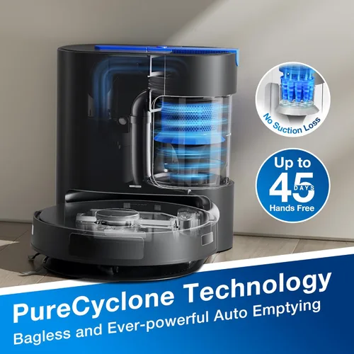 Miniatura 2 de ECOVACS DEEBOT N20 Plus Robot Aspirador y Fregona, con Estación de Vaciado Automático Sin Bolsa, Succión Potente de 8000Pa, Tecnología Anti-Enredos