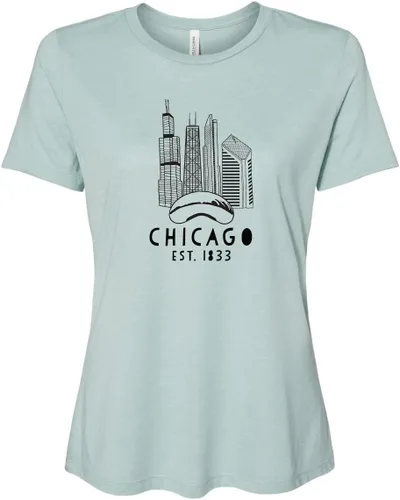 Miniatura 48 de Cute Women's Screen Printed Crew Neck Tee, Shirts With Sayings, Dusty Blue or Olive