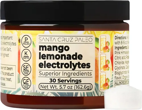 Miniatura 19 de Santa Cruz Paleo Polvo de electrolitos, sabor a limonada, mezcla de bebida de hidratación sin azúcar con sal rosa del Himalaya, sal marina