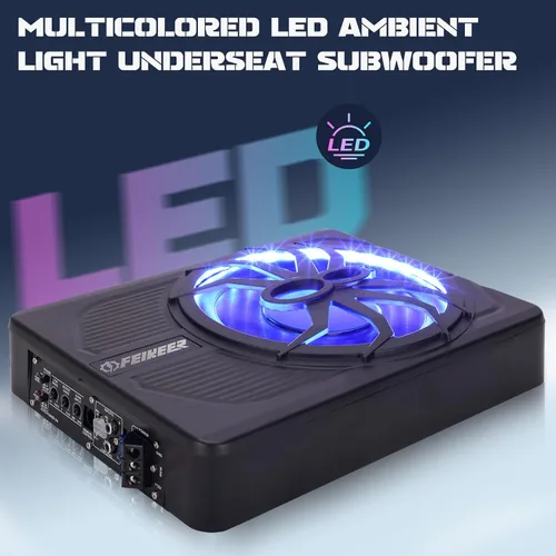 Miniatura 2 de Feikeer Subwoofer de 10" 800W Bajo Asiento para Coche, Subwoofers Bluetooth para Autos con Luz Ambiental Multicolor LED, Audio Portátil Ahorra