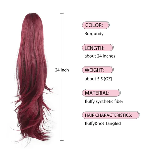 Miniatura 280 de Extensiones de cola de caballo de cabello rubio, extensiones de cola de caballo para mujer, pinza de extensiones de cabello rizado de 12 pulgadas