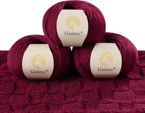 Miniatura 41 de 100% lana merino para tejer y ganchillo, hilo lujoso y suave de 6 cabos para tejer y crochet a mano, 1.76 oz/50 g, 127 yardas/116 metros