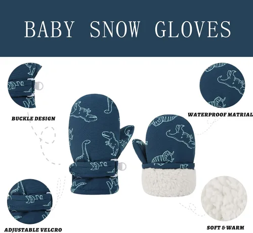 Miniatura 37 de Urban Virgin Guantes de invierno para bebés y niños pequeños, con forro polar, cálidos, impermeables, guantes de nieve para niños y niñas