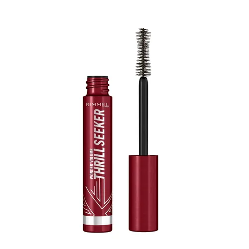 Rimmel London Wonder'Volume Thrill Seeker, 001 Extreme Black, rímel, volumen audaz, alargamiento, sensación sin peso, no se aglutina, sin manchas,
