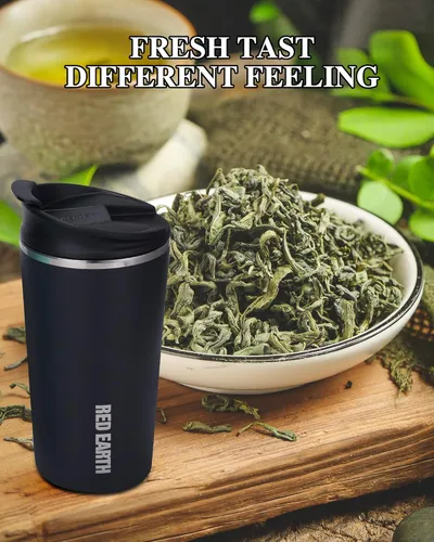 Miniatura 6 de GiNT Taza de viaje de 17 onzas con infusor y dos tapas. Taza de café de acero inoxidable 316 aislada al vacío. Taza apta para lavavajillas