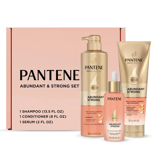 Miniatura 10 de Alix Earle Pantene Abundant & Strong - Juego de regalo de 5 piezas, el régimen incluye champú (13.5 onzas), acondicionador (8 onzas), suero