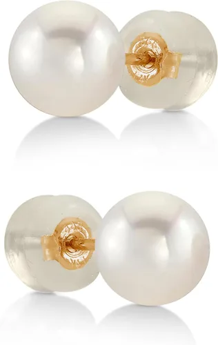 Miniatura 12 de THE PEARL SOURCE Round White Freshwater Real Pearl Earrings for Women - 14k Gold Stud Earrings Hypoallergenic Earrings with Genuine Cultured Pearls