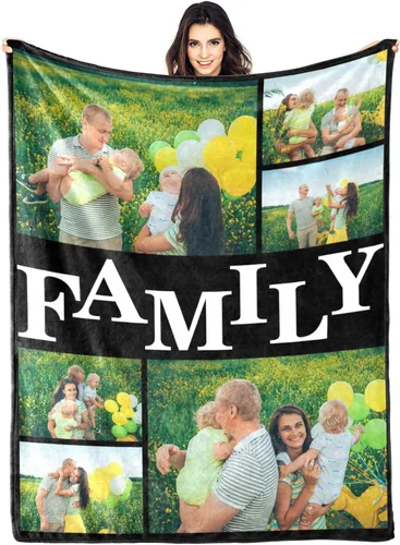 Miniatura 10 de Manta personalizada con fotos, manta personalizada con fotos para parejas, papá, mamá, niños, perros, amigos, cumpleaños, boda, Navidad, Año Nuevo