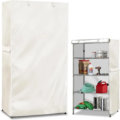 Miniatura 11 de Cubierta de Estante de Almacenamiento, Para Exteriores Extra Resistente 600D 36''An x 16''Pr x 72''Al Cubiertas de Estante Antipolvo Impermeables