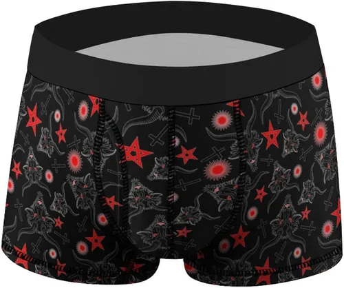 Miniatura 7 de Baphomet Demon Pattern - Calzoncillos tipo bóxer para hombre, elásticos, suaves y cómodos