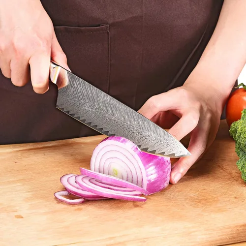 Miniatura 7 de Cuchillo de chef de 8 pulgadas, cuchillo de chef japonés VG10, cuchillo de cocina japonés VG10, cuchillo de acero inoxidable de alto carbono de 67