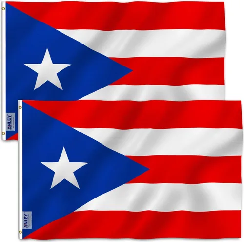 Miniatura 9 de ANLEY Fly Breeze - Bandera de Puerto Rico de 3 x 5 pies, color vivo y a prueba de decoloración, cabecera de lona y doble costura, banderas Poliéster