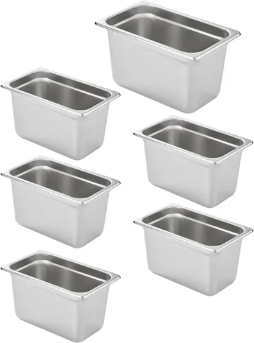 Miniatura 12 de HECMAC Paquete de 6 Tapas de Bandeja de Hotel de Tamaño 1/2 con Muescas, Acero Inoxidable Sólido Resistente para Mesa de Vapor, Tapa de Bandeja