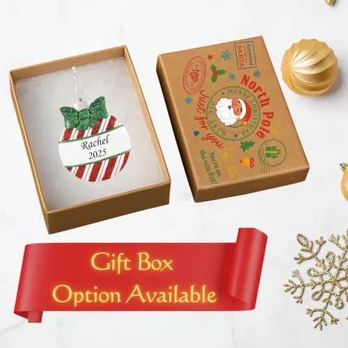 Miniatura 3 de Adorno de Navidad personalizado para perro 2025, hueso de perro con lazo, recuerdo personalizado para mascotas, nuevo adorno para cachorros, primera
