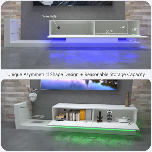Miniatura 4 de Soporte de TV LED para TV de 55, 65, 75 pulgadas, centro de entretenimiento equipado con dos puertas abatibles, consola de TV de 50, 60, 70