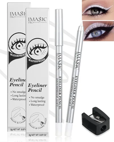 Miniatura 16 de Lápiz delineador de ojos de gel a prueba de manchas negro impermeable con sacapuntas, a prueba de decoloración, lápiz delineador de ojos suave, 2