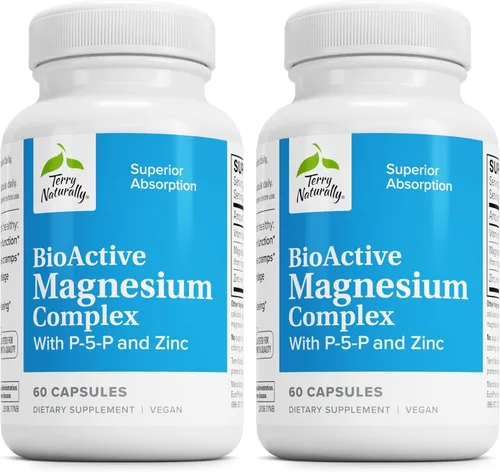 Miniatura 9 de Terry Naturally Complejo de magnesio BioActive - Apoyo a la salud ósea y cardíaca - Suplemento con vitamina B6, zinc y magnesio - Suplemento