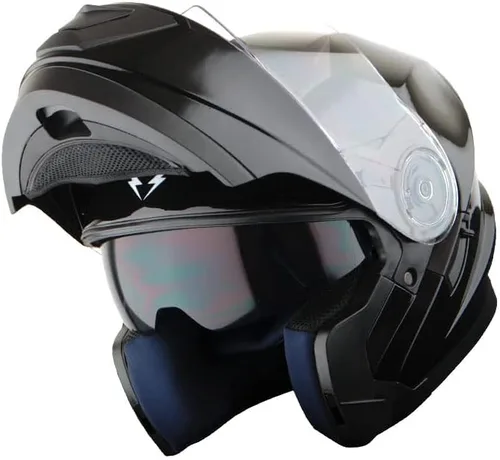Miniatura 20 de 1Storm Nuevo Casco Modular de Motocicleta con Visera Dual Cara Completa y Luz Trasera LED Recargable: Modular901 Fibra de Carbon Negro