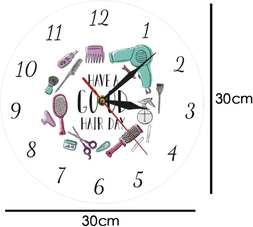 Miniatura 2 de The Geeky Days Have A Good Hair Day Reloj de pared de cuarzo mudo moderno Peluquería Peluquería Peluquería Decoración de pared Peluquería Belleza