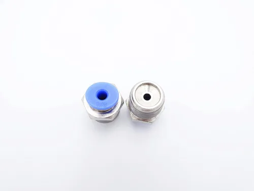 Miniatura 5 de Conexión a presión 1/8" tubo OD x 1/4" rosca NPT macho, conectores de aire y agua de línea recta de macho neumático de conexión rápida de empuje