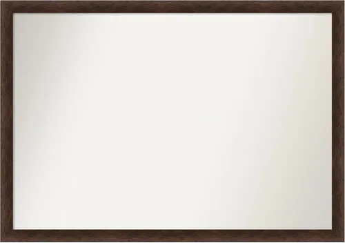 Miniatura 379 de Amanti Art Espejo de pared personalizado no biselado (24 x 27 pulgadas), marco estrecho de nogal chipre - varios tamaños personalizados - Espejo