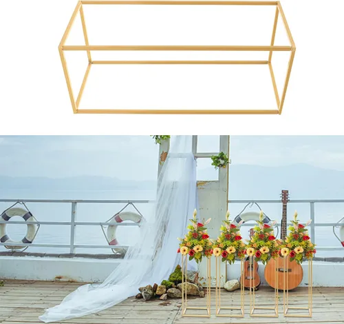 Miniatura 4 de 4 piezas de jarrón de metal con forma de columna, soporte geométrico para centros de mesa para el hogar, fiesta, boda, decoración de mesa