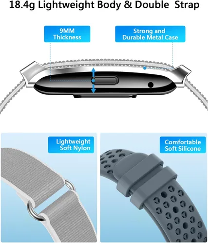 Miniatura 6 de Pulsera inteligente para hombres y mujeres, rastreador de actividad de salud, monitor de sueño 24 horas, frecuencia cardíaca continua 24/7/7/presión