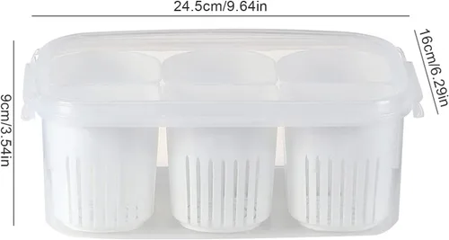Miniatura 5 de Contenedores de almacenamiento de alimentos con tapas, herméticos, 6 unidades, reutilizables, divididos, organizadores de refrigerador, extraíbles