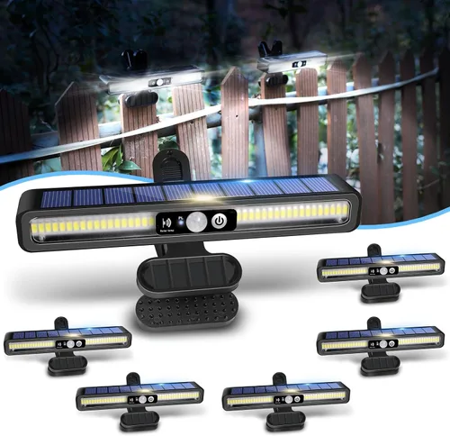 Miniatura 14 de Luces solares de movimiento con clip para exteriores, impermeables, paquete de 2 luces con sensor de movimiento para exteriores con 36 LED, 3000 K