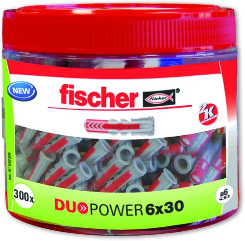 fischer Taco de nailon, gris/rojo, 6 x 30