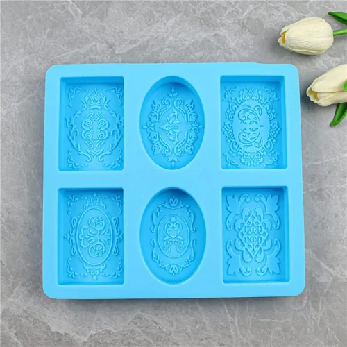 Miniatura 9 de Moldes de jabón para hacer jabón, paquete de 2 moldes de silicona para jabón, molde de jabón hecho a mano, rectangular, ovalado y formas de flores
