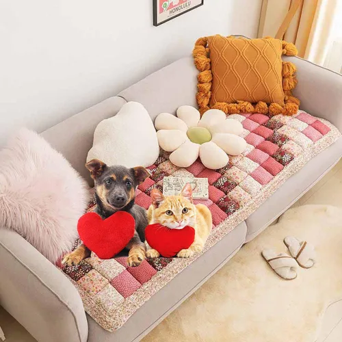 Miniatura 9 de Funda para sofá, funda protectora de algodón Garden Chic para sofá, funda de sofá elegante para propietarios de mascotas