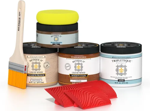 Miniatura 129 de Retique It Kit multiusos con acabado de madera - GO Beyond de madera falsa con imprimación a base de madera líquida pintable y tinte de gel - 60