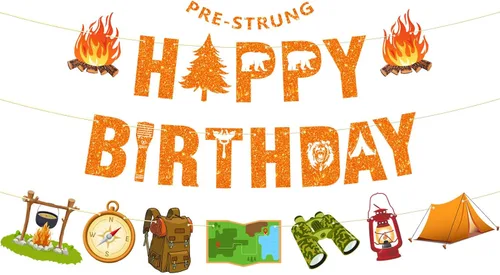 Miniatura 8 de Decoraciones de fiesta de cumpleaños de baloncesto preencordadas, sin pancarta de feliz cumpleaños con purpurina, guirnalda de papel, remolinos