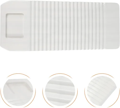 Miniatura 6 de YARNOW Tabla de lavado de silicona tabla de lavar tabla de lavar lavadero limpio Lavandería Limón Washboard para lavandería Blanco