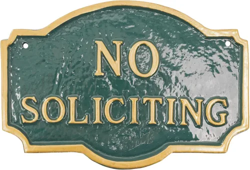 Miniatura 8 de Placa estándar Montague No Soliciting de 10" x 15" - Blanco/Negro