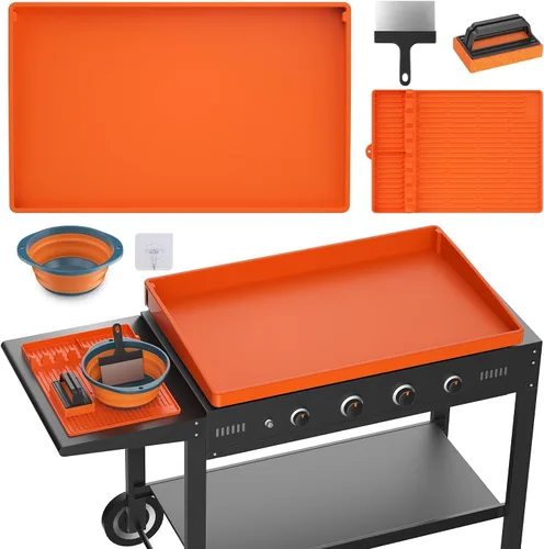 Miniatura 7 de Funda de silicona para parrilla Blackstone de 28 pulgadas Tapete protector de cobertura completa Resistente de grado alimenticio Previene
