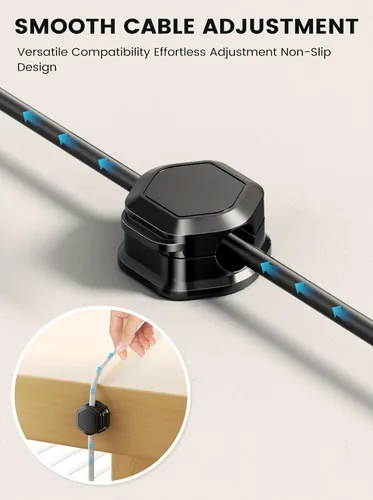 Miniatura 3 de Paquete de 6 clips magnéticos para cables, soporte organizador de cables ajustable y suave, soporte de cable de carga para ocultar el teléfono