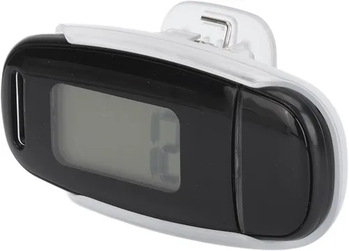 Miniatura 3 de Contador de pasos Pantalla LCD grande recargable por USB preciso portátil ligero podómetro con cordón para mujeres, hombres y niños (negro)