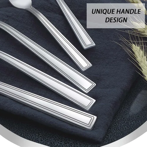 Miniatura 4 de Hunnycook Juego de cubiertos de 30 piezas – Juego de cubiertos de acero inoxidable para 6, incluye cucharas y tenedores, pulido de espejo, apto