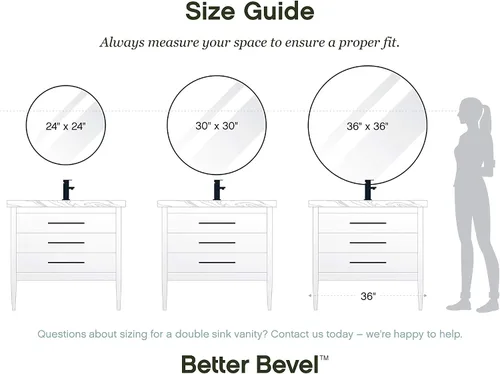 Miniatura 6 de Better Bevel - Espejo con marco de metal negro de 24 x 24 pulgadas, espejo redondo para pared de baño