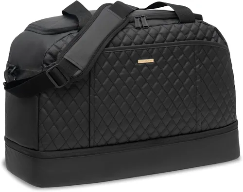 EVERFUN Bolsa de gimnasio para hombres y mujeres, bolsa de lona con compartimento para zapatos y bolsillo húmedo para viajes, deportes, boxeo,
