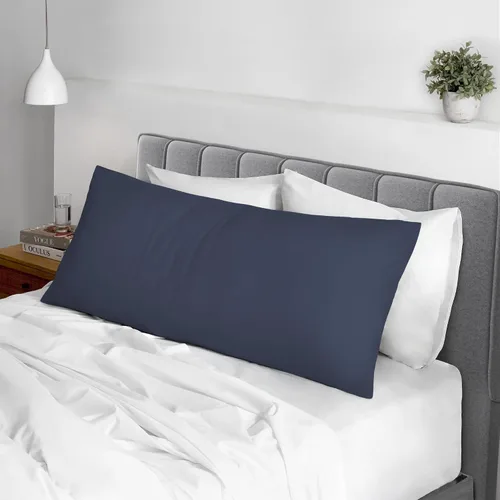 Miniatura 109 de Pizuna Juego de 2 fundas de almohada de 100 % algodón puro, tamaño estándar, color blanco, lujosas fundas de almohada de 400 hilos de satén