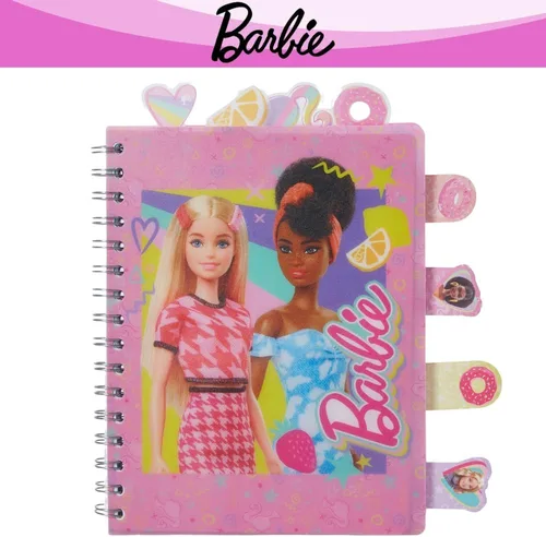 Miniatura 7 de Cuaderno de pestañas Barbie con espiral, lápiz boli, pestañas adhesivas, 96 páginas a rayas, rosa
